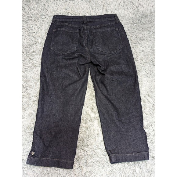 NYDJ Jeans Womens Size‎ 4 Cropped Midrise Capri Blue Denim Crop Dark Wash USA - Picture 2 of 13